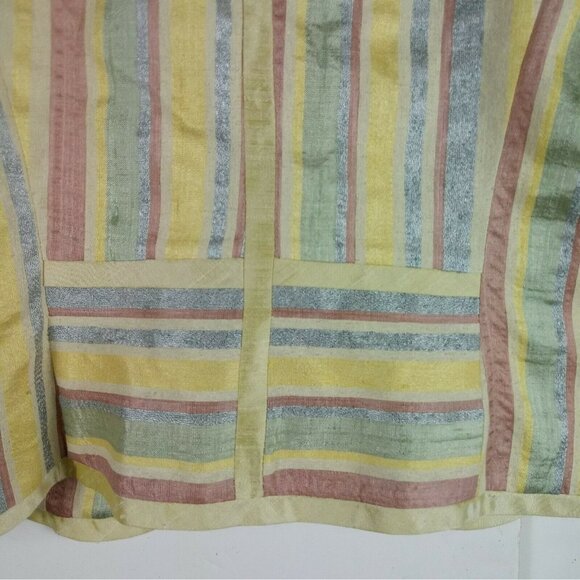 Vintage Silk Blazer Womens 4 Pastel Floral Stripe Sequin Art to Wear Glam 90s - Picture 8 of 9